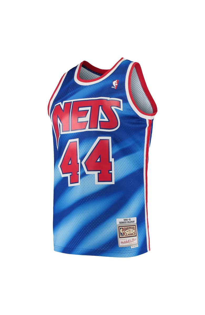 Mitchell & Ness Men's Mitchell & Ness Derrick Coleman Blue New Jersey Nets 2001/02 Hardwood Classics Swingman Jersey, Alternate, color, 