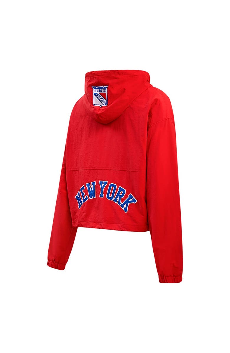PRO STANDARD Women's Pro Standard Red New York Rangers Classic Cropped Half-Zip Wind Jacket, Alternate, color, 