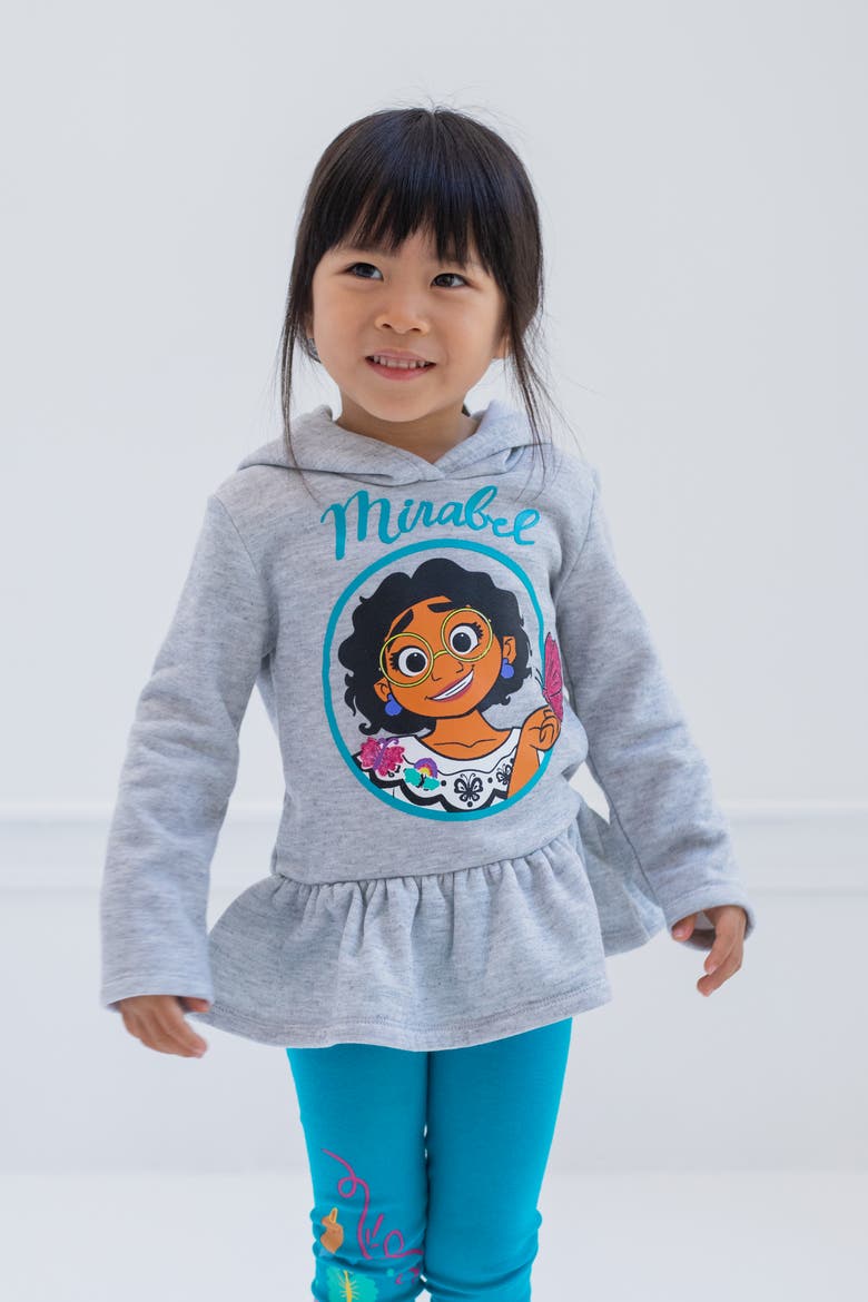 Encanto Mirabel 2-Piece Fleece Hoodie and Leggings Set, Alternate, color, Grey Teal Mirabel