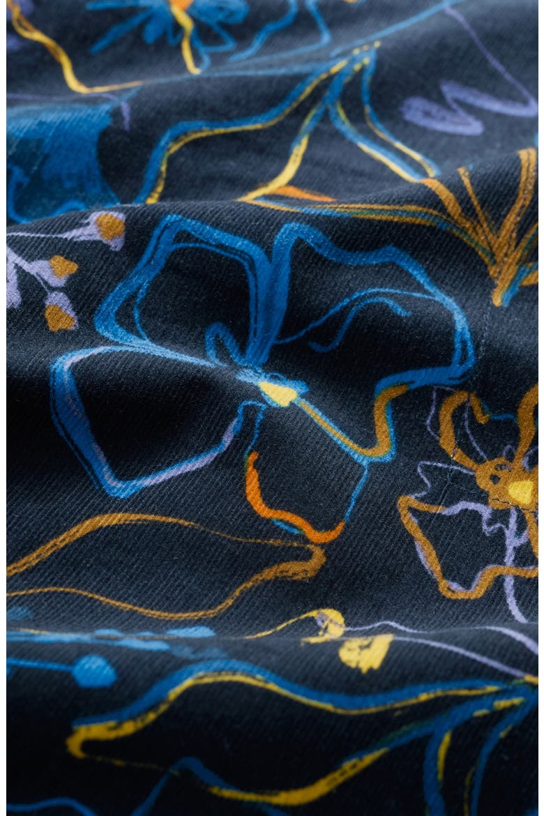 Forest View Floral Organic Cotton Corduroy A-Line Skirt, Alternate, color, DRAWN FLORAL MARITIME