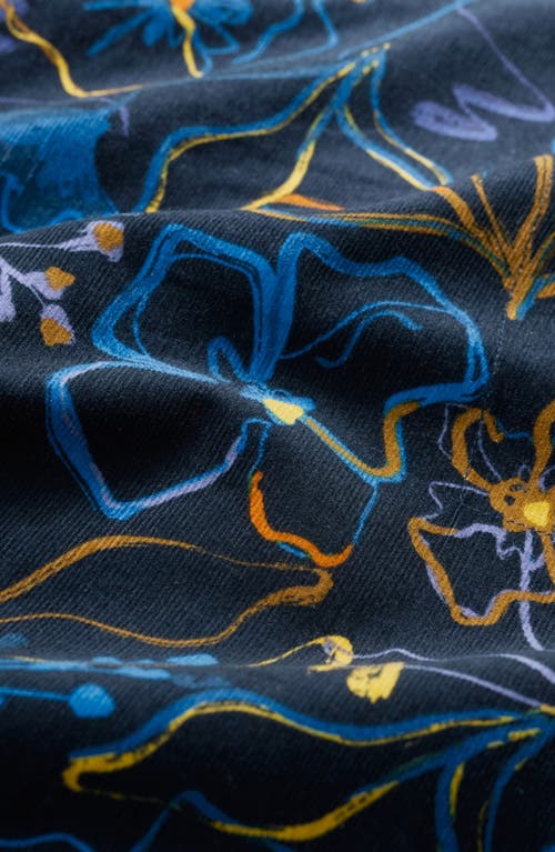 Seasalt Cornwall Forest View Floral Organic Cotton Corduroy A-line Skirt In Blue