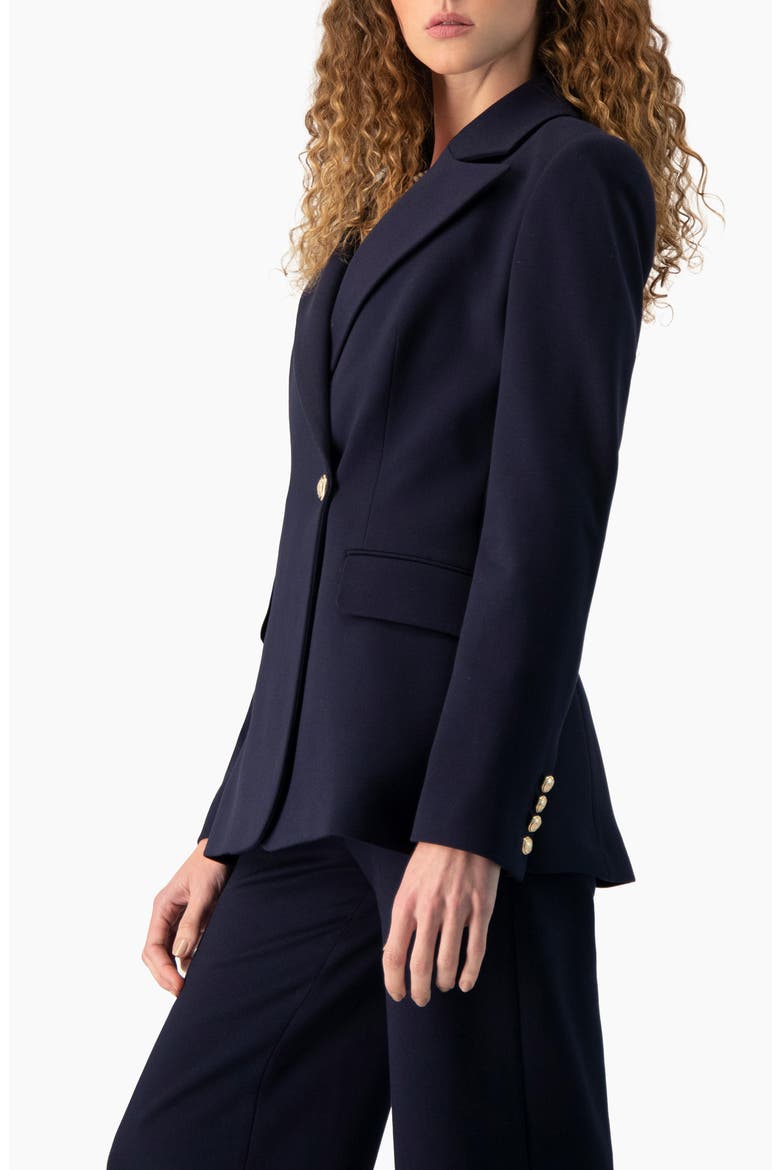 Tailored Single-Breasted Blazer, Alternate, color, Navy Blue