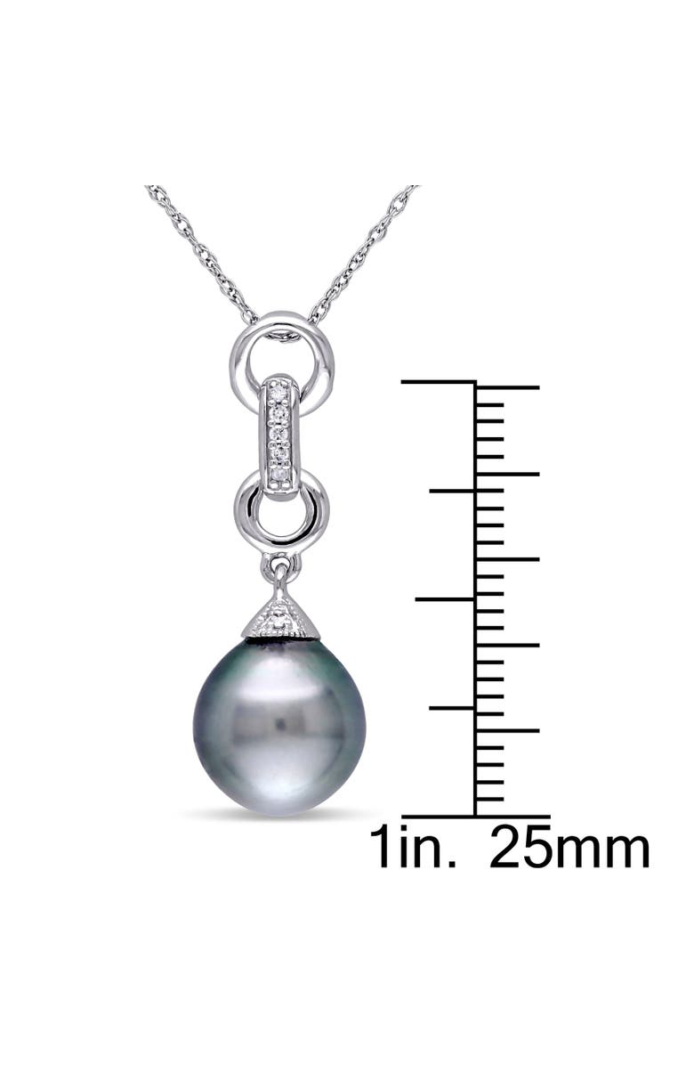 Julianna B. Tahitian Pearl & Diamond Drop Link Necklace 10k, Alternate, color, Pearl