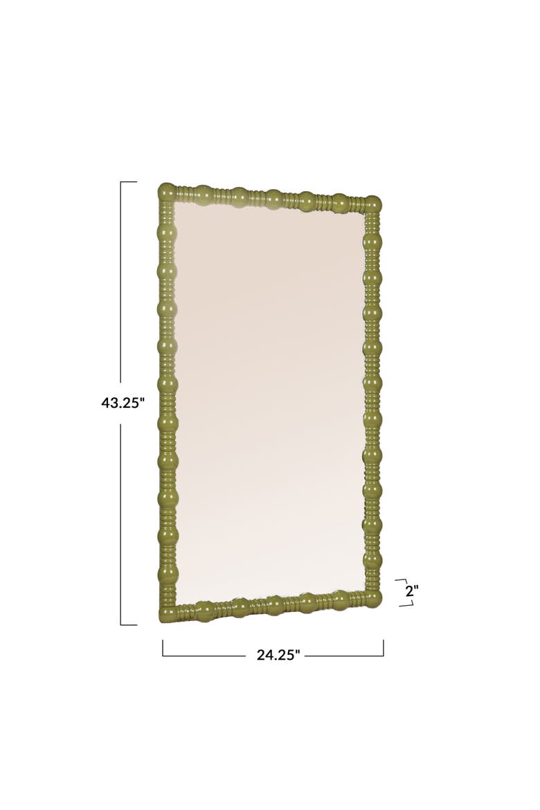 Gloss Dowel Wall Mirror, Alternate, color, Green