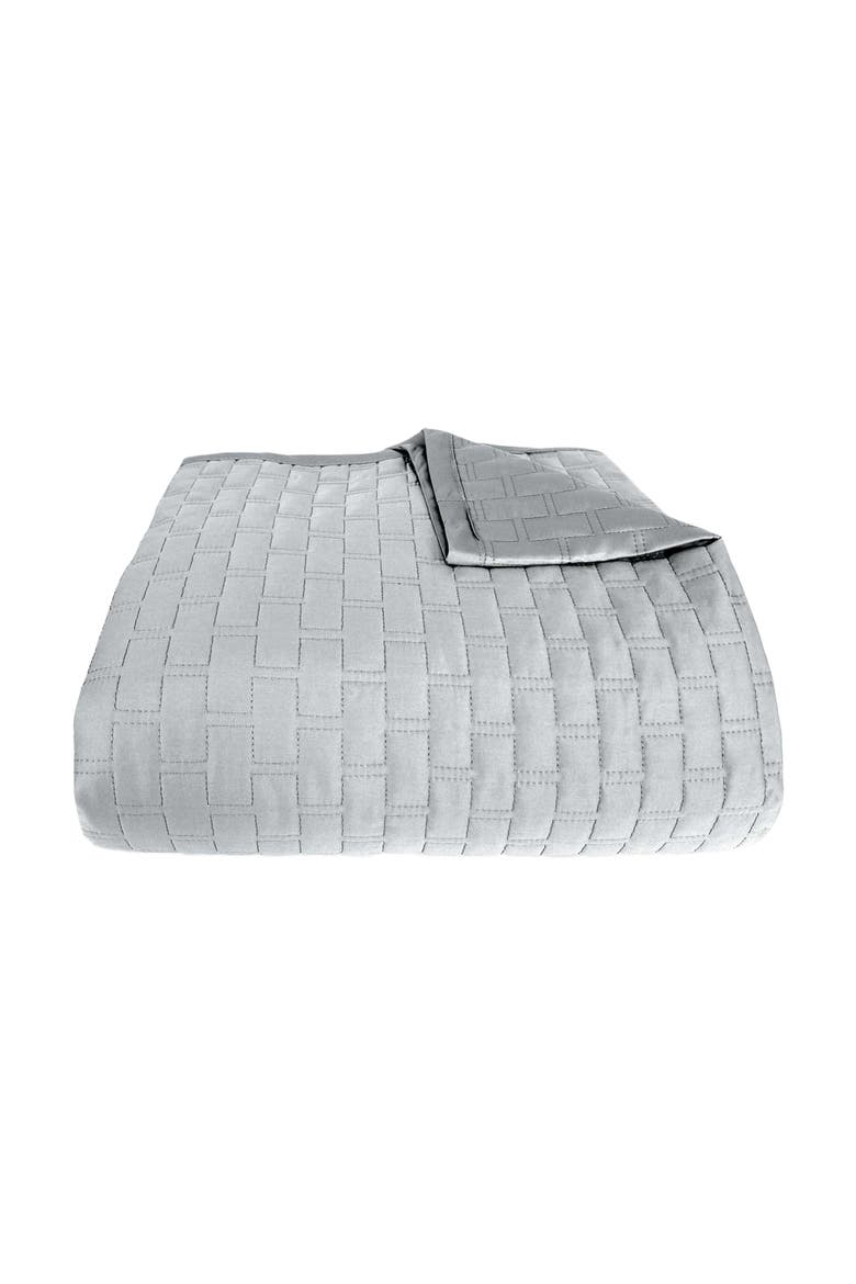 Luxury 100% Viscose Cooling Quilted Brick Coverlet, Main, color, Stone