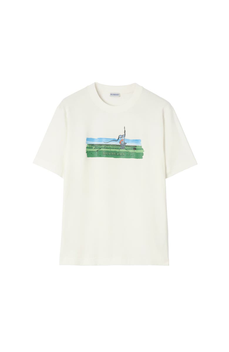 Burberry Maze Cotton T-shirt, Alternate, color, Chalk White