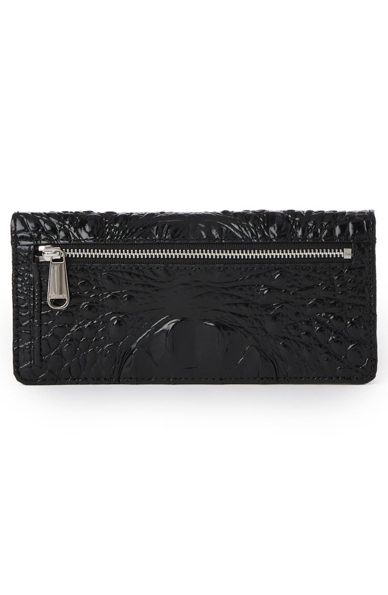 Brahmin Ady Croc Embossed Leather Bifold Wallet, Alternate, color, Black