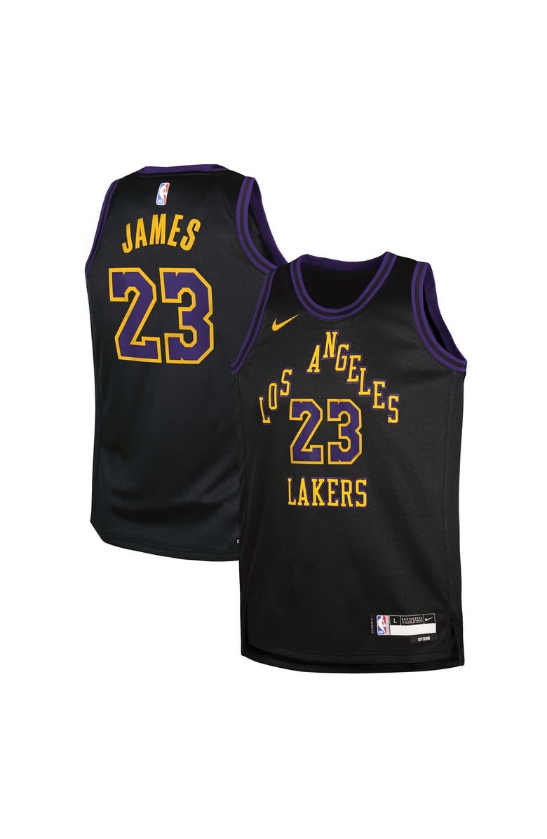 Nike Youth Nike LeBron James Black Los Angeles Lakers 2025/26 City Edition Swingman Jersey, Main, color, Black