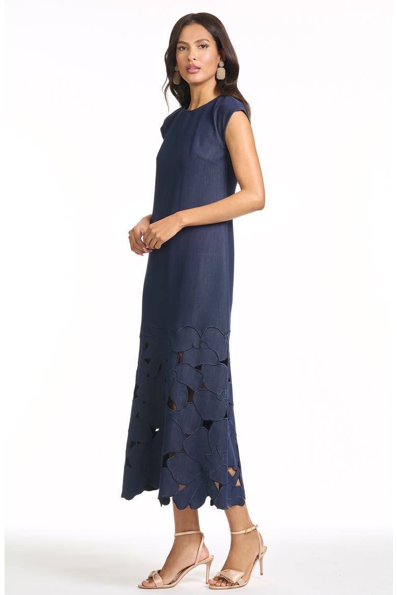 Sabette Denim Midi Dress, Alternate, color, DENIM