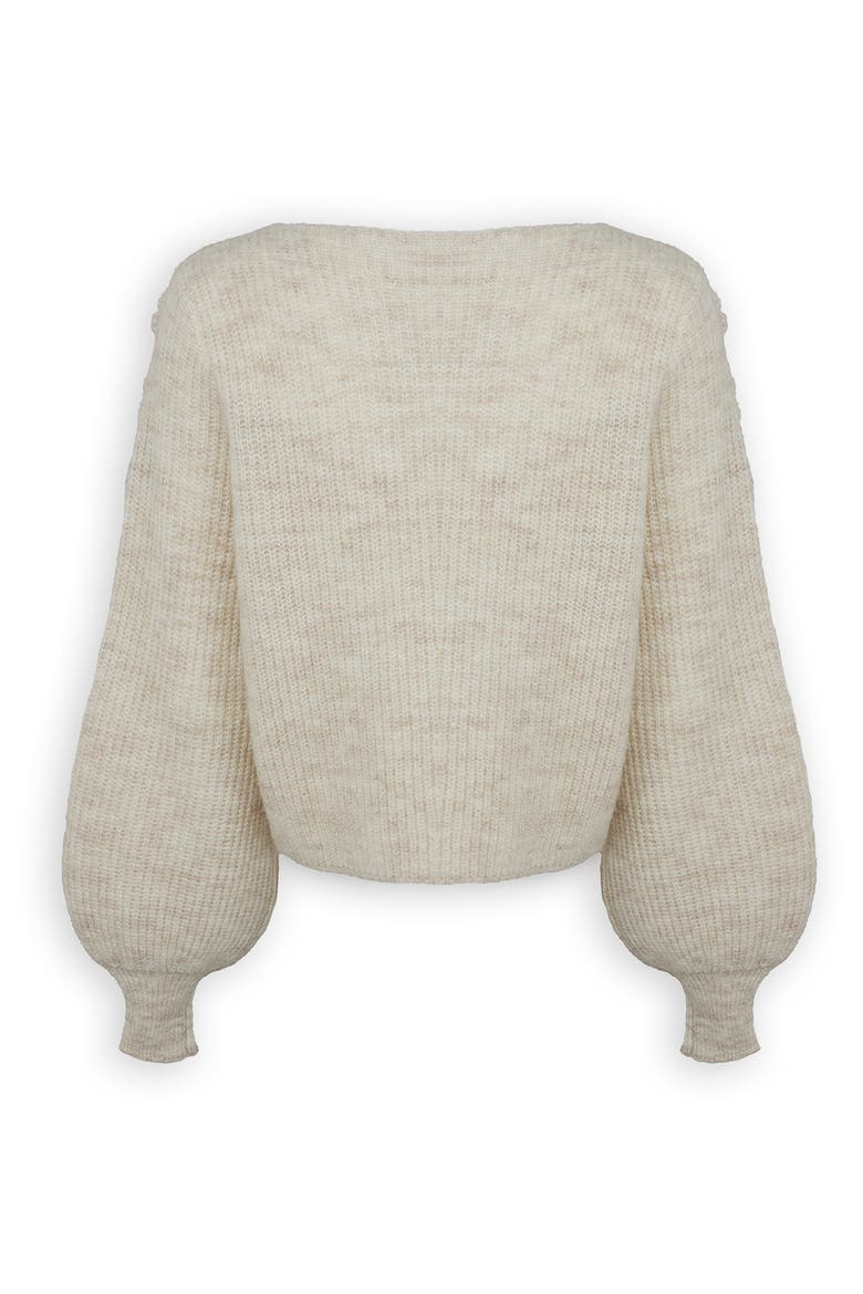 Rose Triple Tie Cardigan, Alternate, color, IVORY