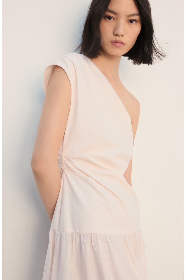 One-Shoulder Drop Waist Cocktail Dress, Alternate, color, ECRU
