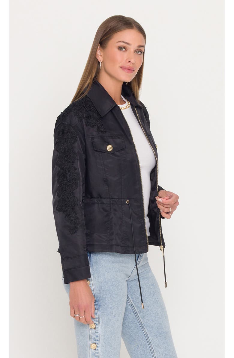 Generation Love Janice Lace Combo Parka, Alternate, color, Black