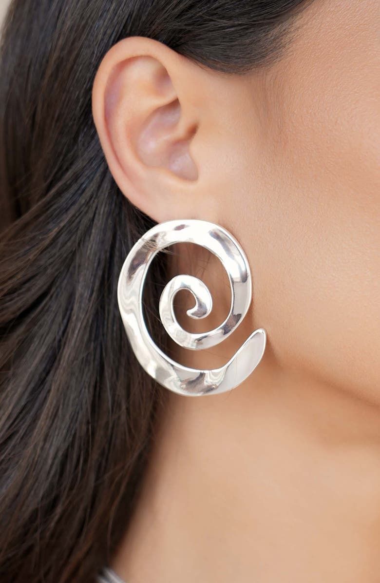 Ettika Aura Swirl Earrings, Alternate, color, Silver