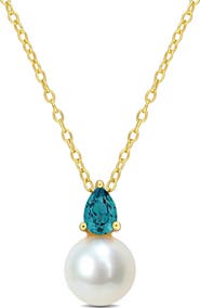 DELMAR Lab Created Alexandrite & Freshwater Pearl Pendant Necklace