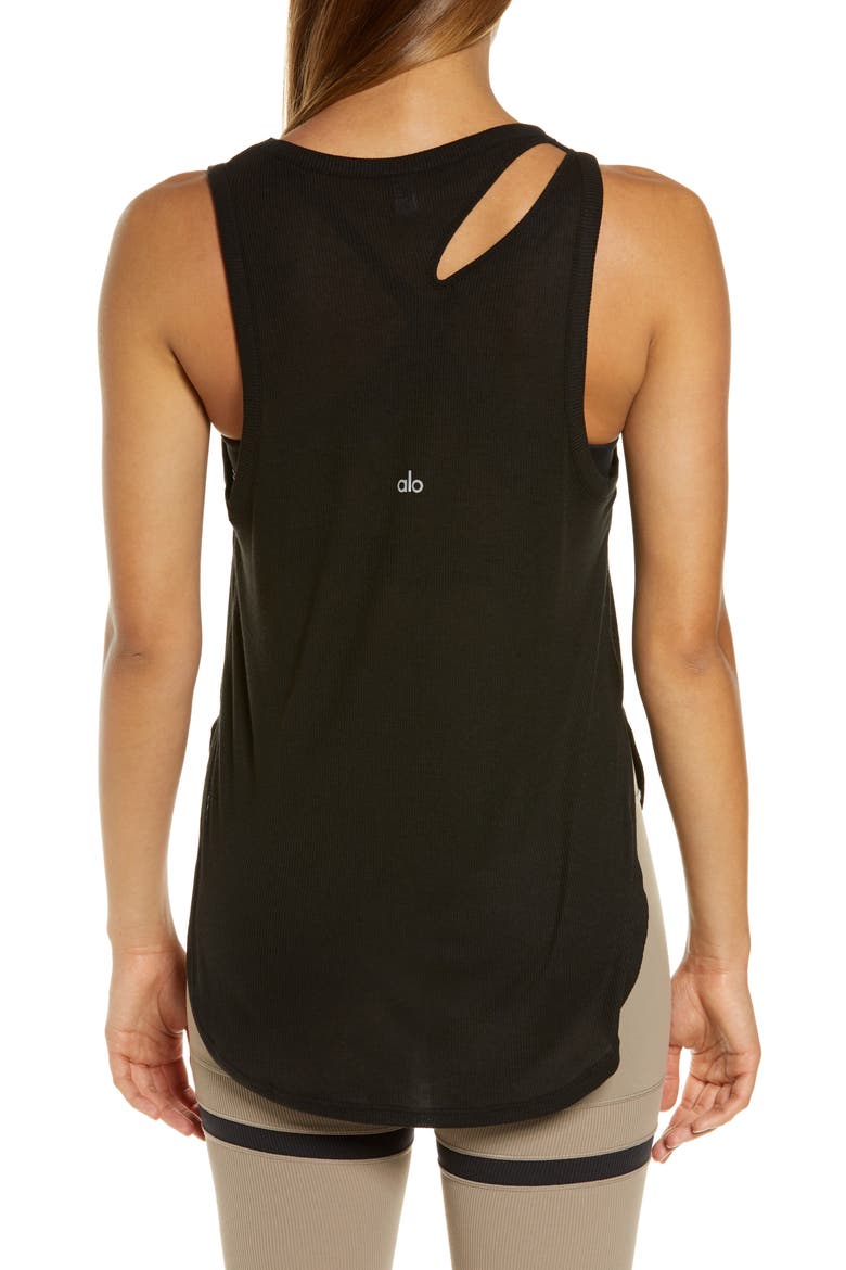 Peak Cutout Tank, Alternate, color, BLACK