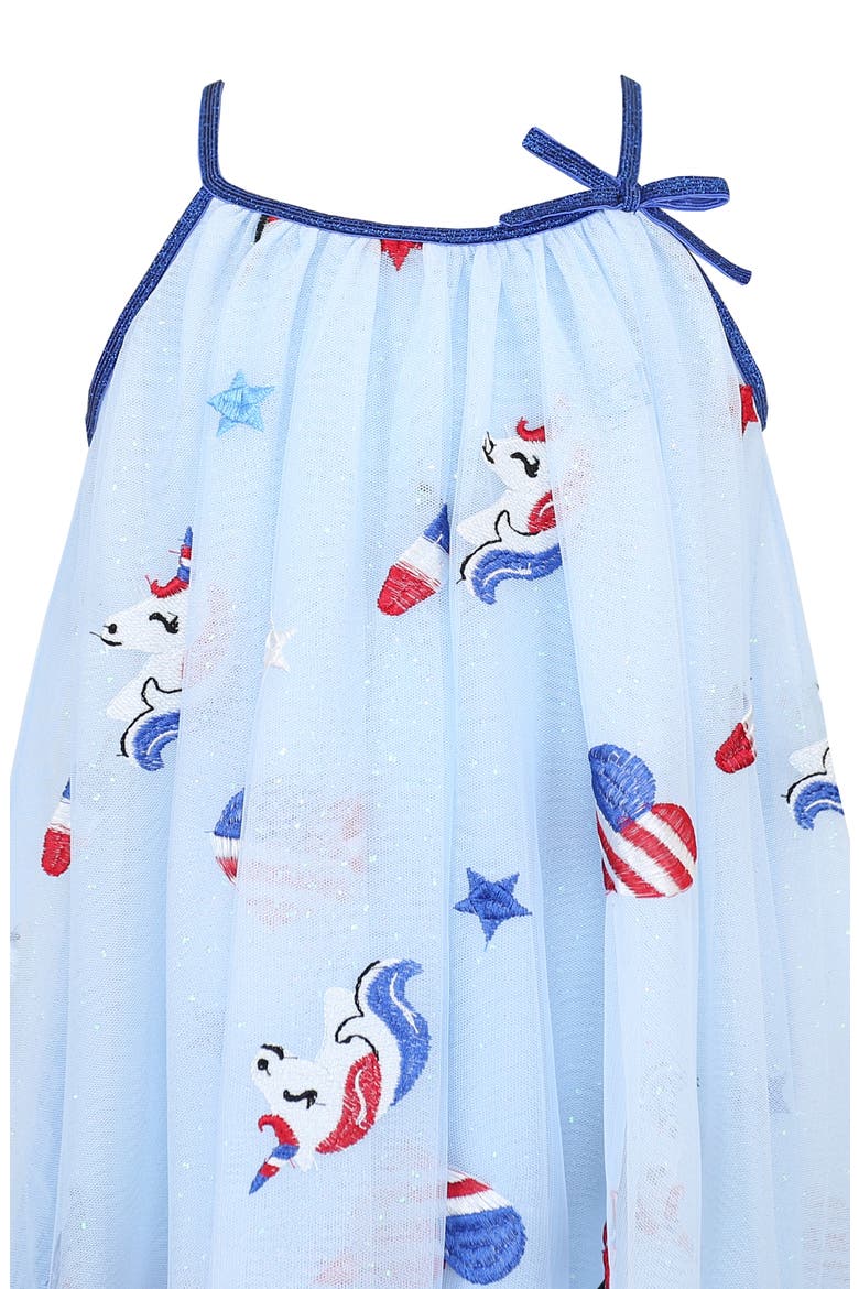 Kids' Embroidered Fourth of July Dress, Alternate, color, BLUE/ MULTI