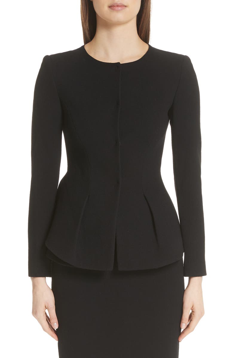Emporio Armani Wool Peplum Jacket, Main, color,