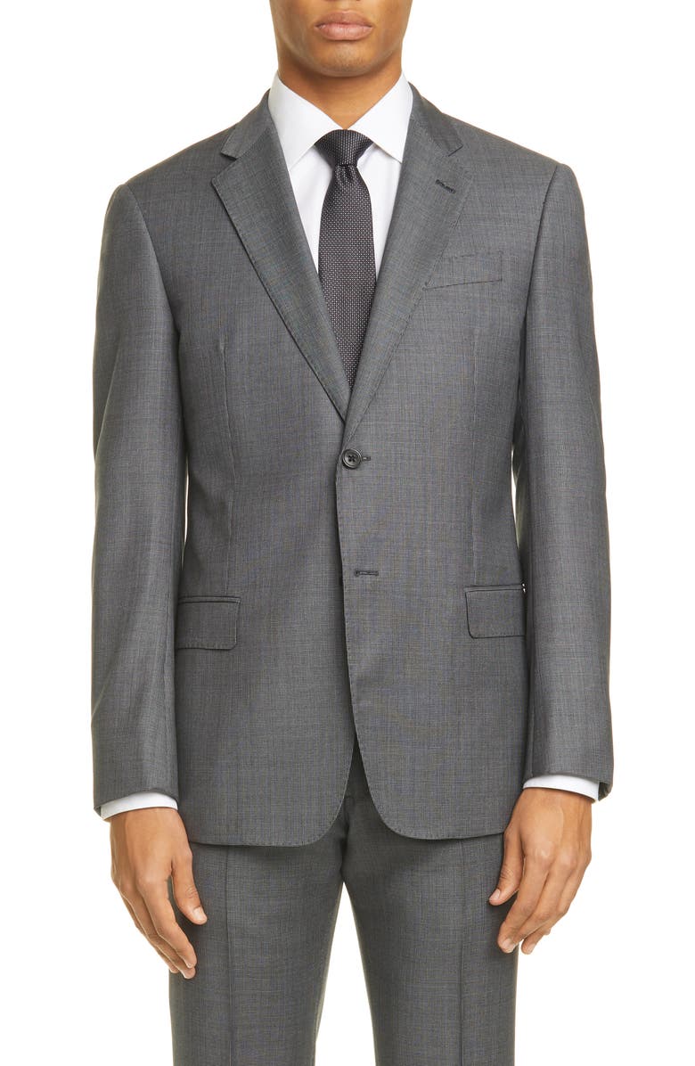 Emporio Armani G Line Trim Fit Solid Wool Suit, Alternate, color, 