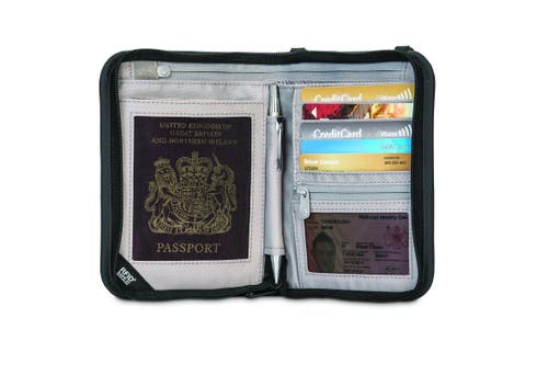 Pacsafe Rfidsafe V150 Anti Theft Rfid Blocking Compact Organiser In Black