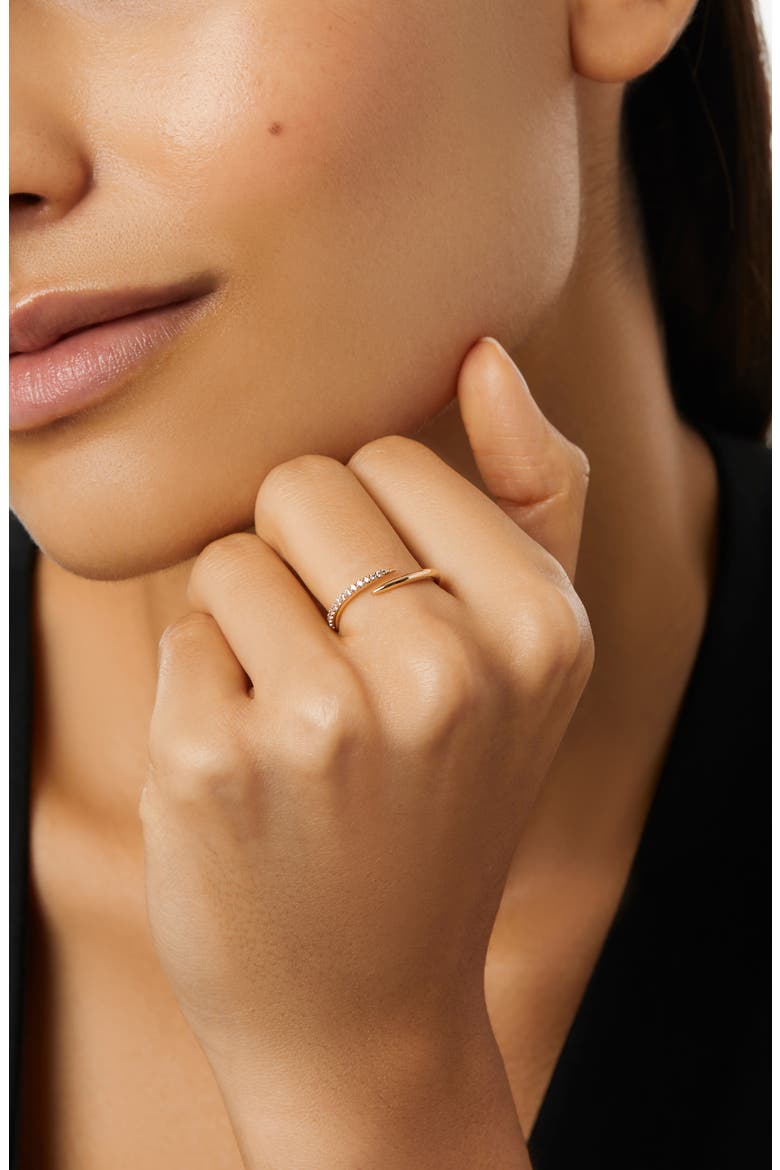 Oren Cubic Zirconia Bypass Ring, Alternate, color, GOLD / CLEAR