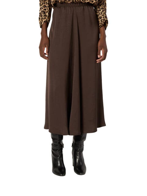 Bella Satin Midi Skirt