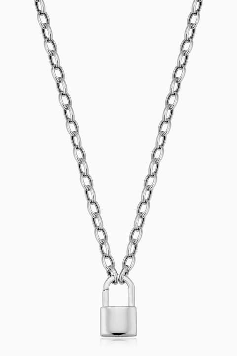 Sterling Silver Lock it Up Connector Clasp Necklace