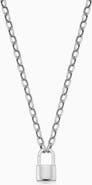 Oradina Sterling Silver Lock it Up Connector Clasp Necklace