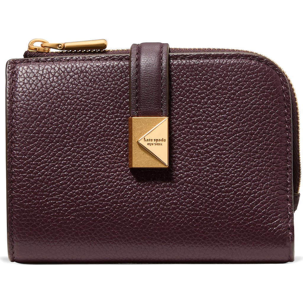 Kate Spade New York Deco Pebbled Leather Bifold Wallet In Brown