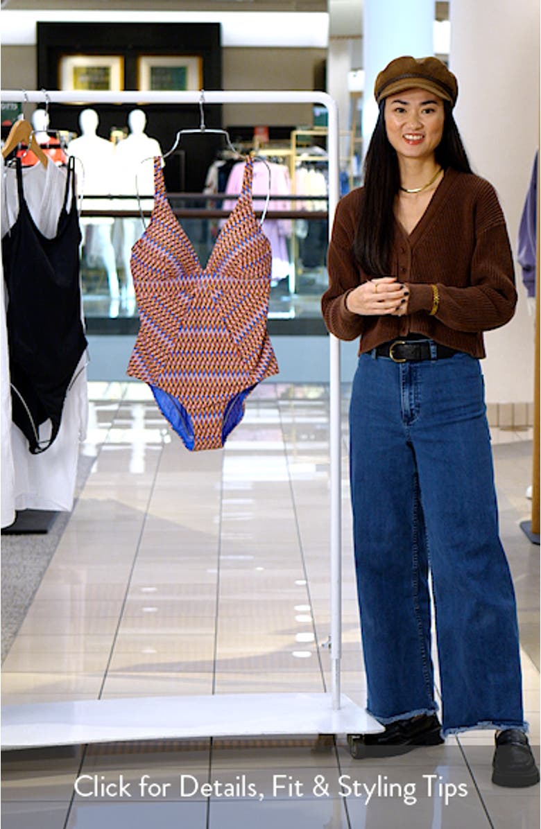 Tessera Geo Print One-Piece Swimsuit, sales video thumbnail