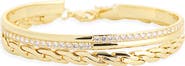 ARGENTO VIVO Twisted Link Cubic Zirconia Bangle Set