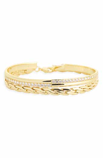 Twisted Link Cubic Zirconia Bangle Set
