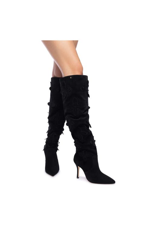 Larroude Julia Suede Boot In Black