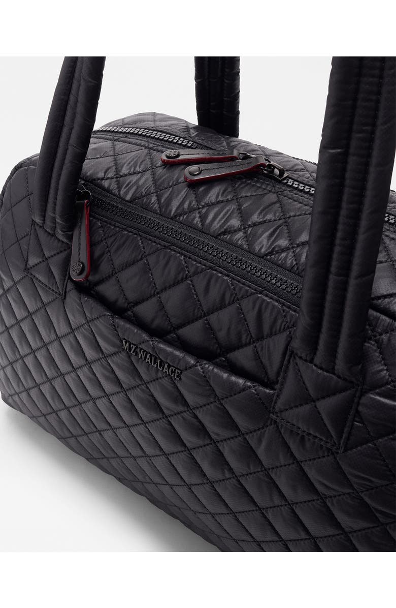 MZ Wallace Jimmy Deluxe Quilted Nylon Duffle Bag, Alternate, color, Black