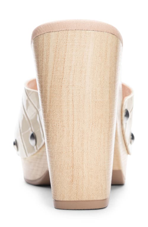 Chinese Laundry Forever Croc Embossed Platform Slide Sandal In Cream