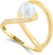 EFFY Diamond & Freshwater Pearl Ring