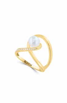 Diamond & Freshwater Pearl Ring