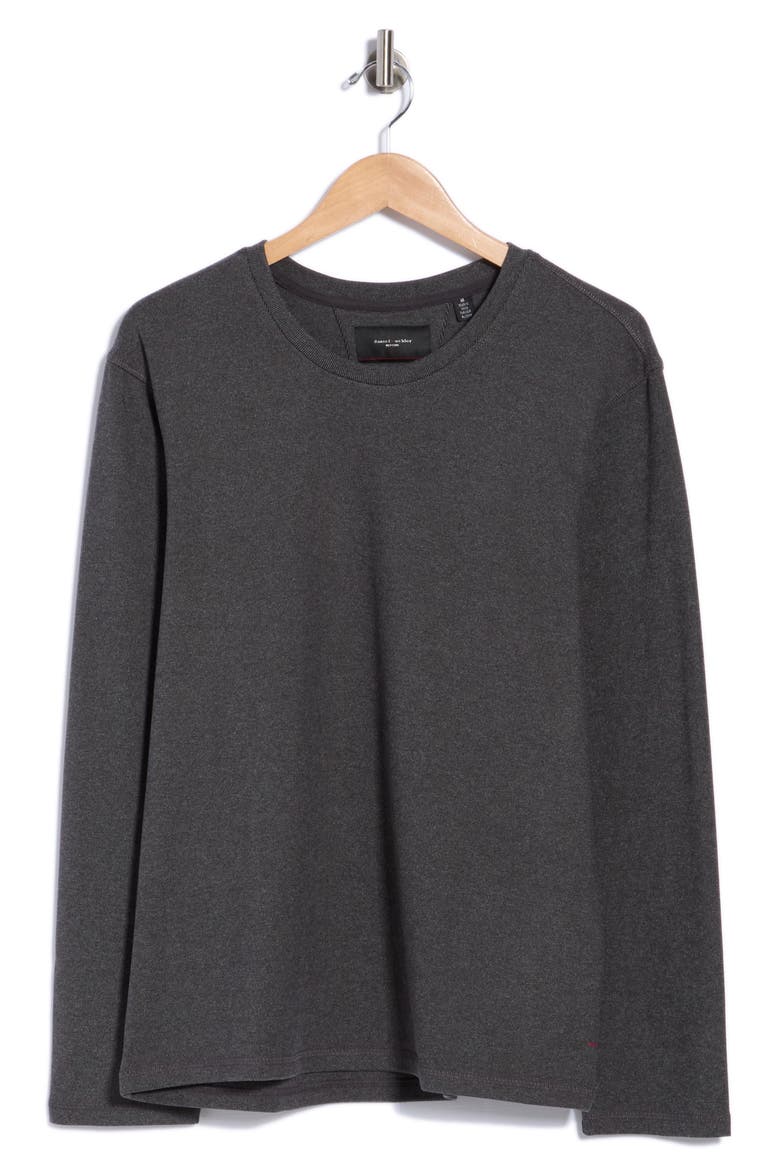Heathered Stripe Long Sleeve T-Shirt, Alternate, color, DARK GREY