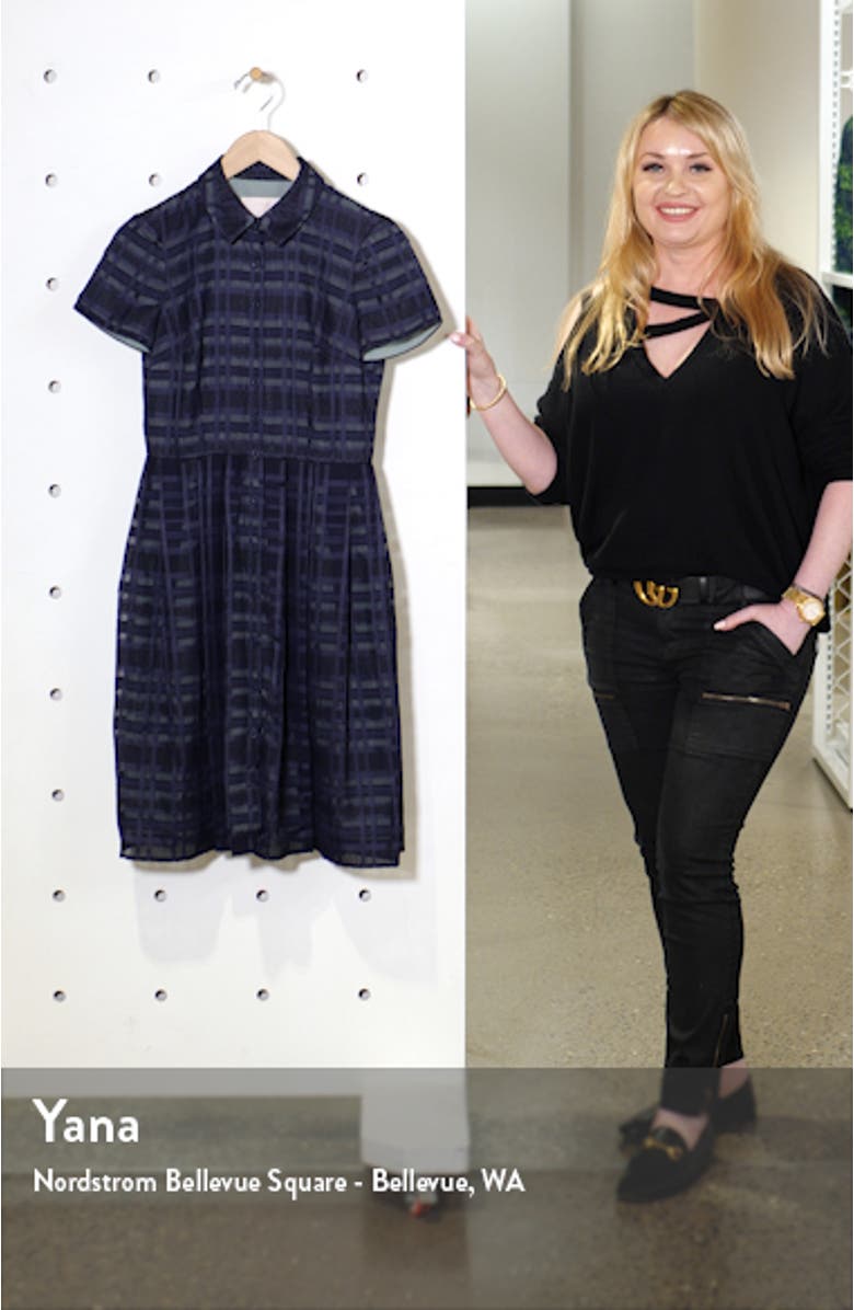 Mackenzie Windowpane Jacquard Shirtdress, sales video thumbnail