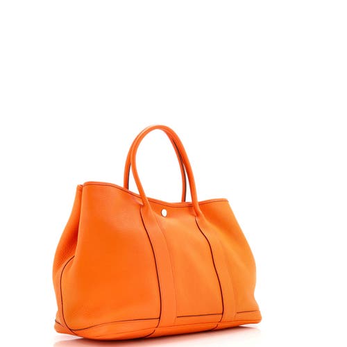 Pre-owned Hermes Hermes Garden Party Tote Leather 36 In Orange