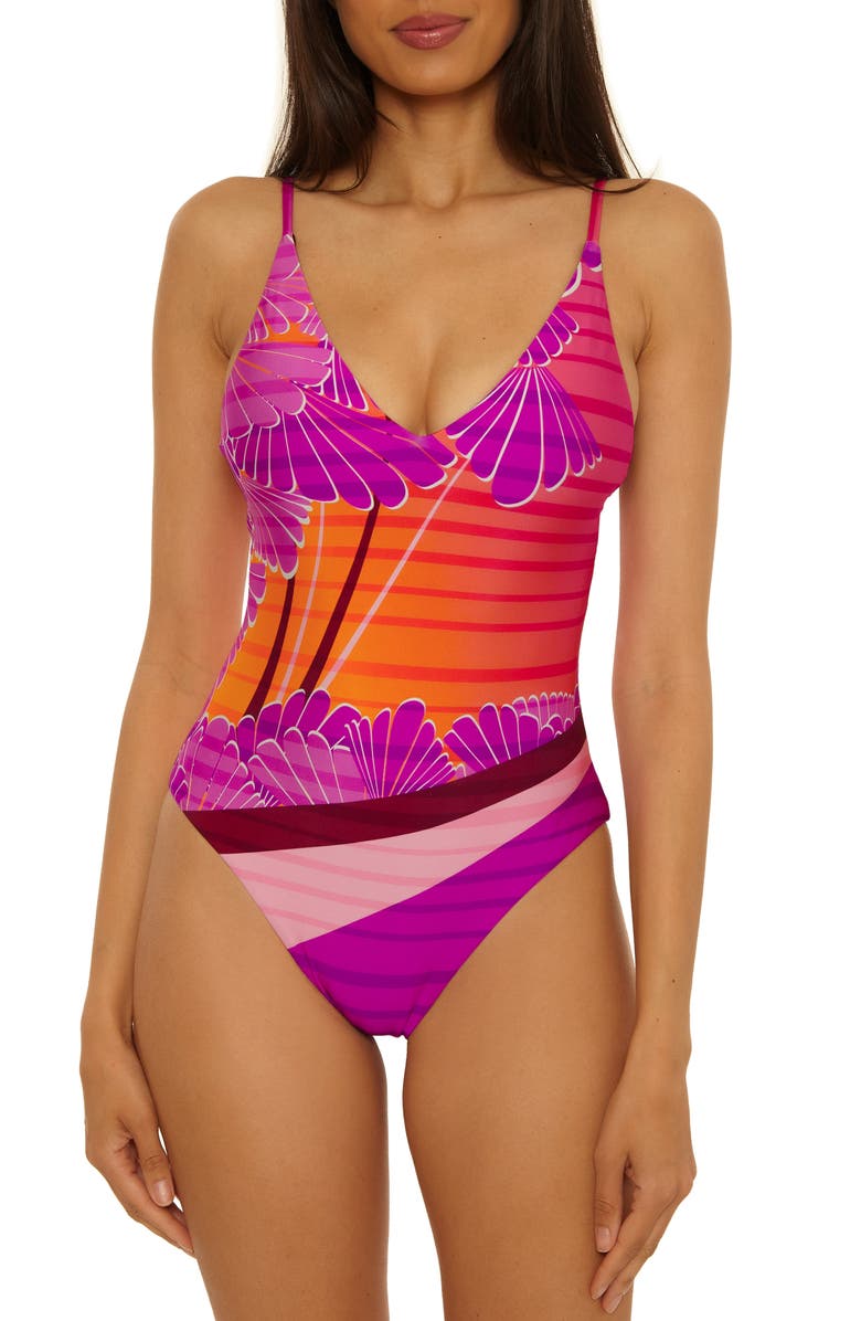 Trina Turk Rhodes One-Piece Swimsuit, Main, color, Multi
