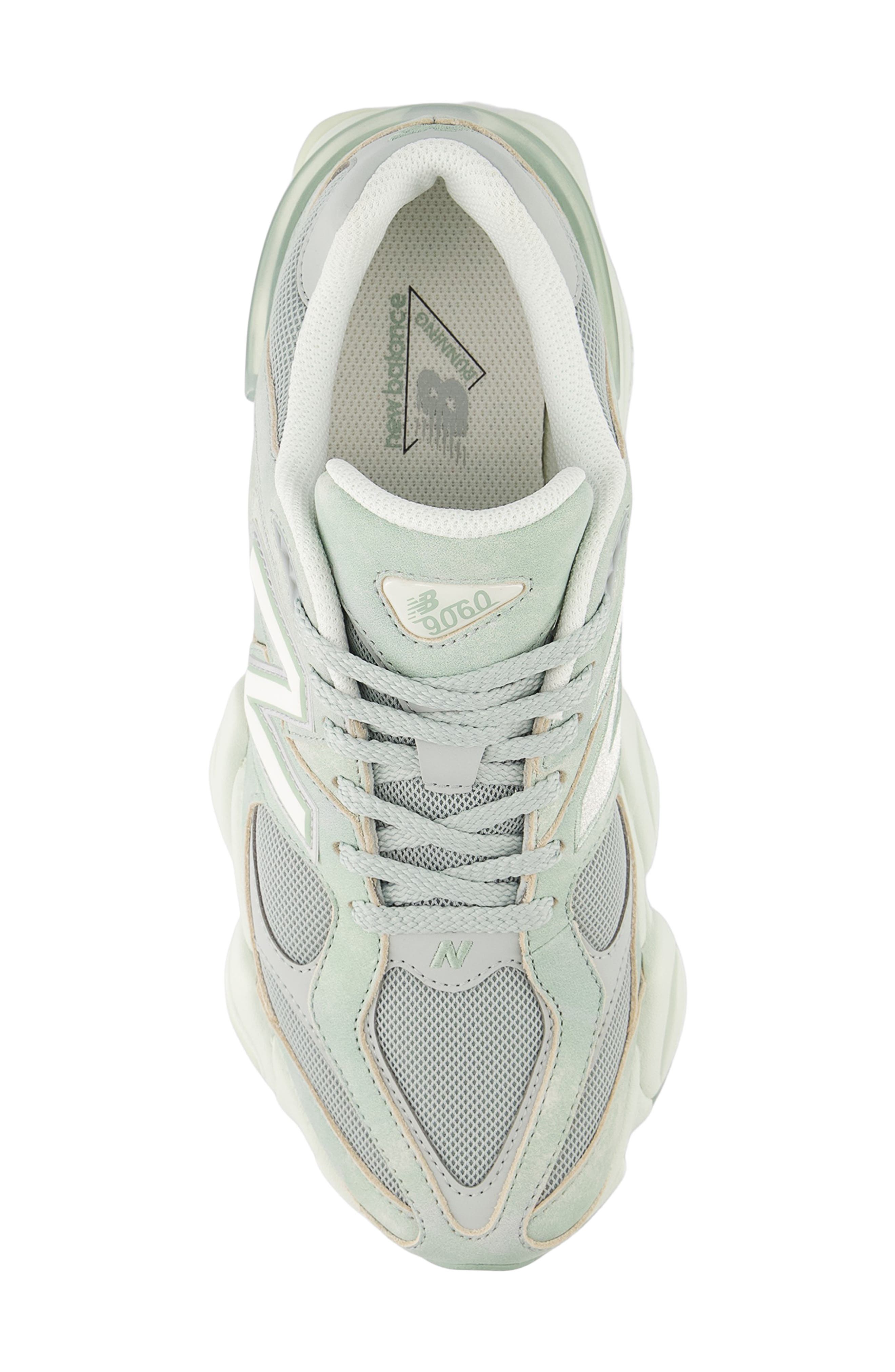 New Balance Gender Inclusive 9060 Sneaker, Alternate, color, Mosaic Green/ Sea Salt