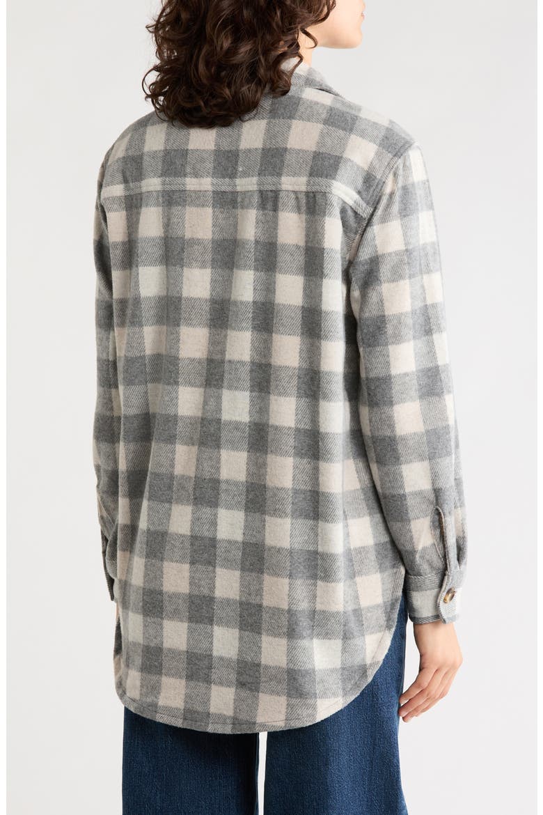 Taelyn Buffalo Plaid Oversize Button-Up Shirt, Alternate, color, FAWN CAMEO