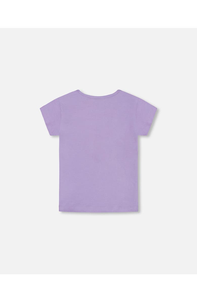 Deux par Deux Little Girl's Organic Cotton Tee Mauve And Yellow Lollipop, Alternate, color, 