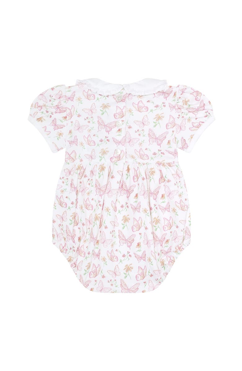 Nellapima Butterflies Print Smocked Bubble - Baby, Alternate, color, Pink