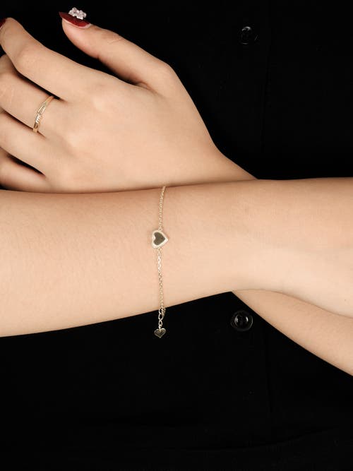 Devata Sweet Heart Charm Chain Bracelet In Gold