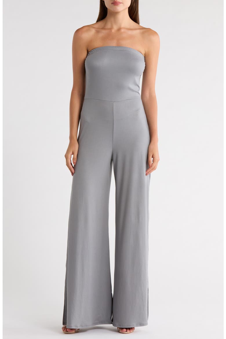 Strapless High Slit Jumpsuit, Main, color, FOSSIL