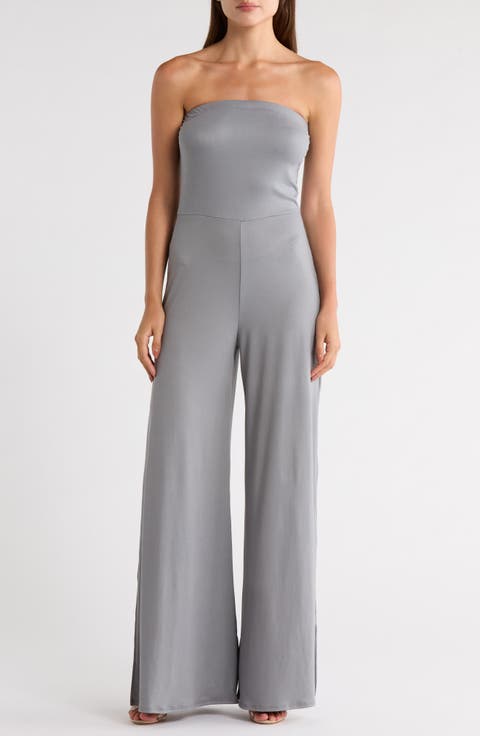 Strapless High Slit Jumpsuit