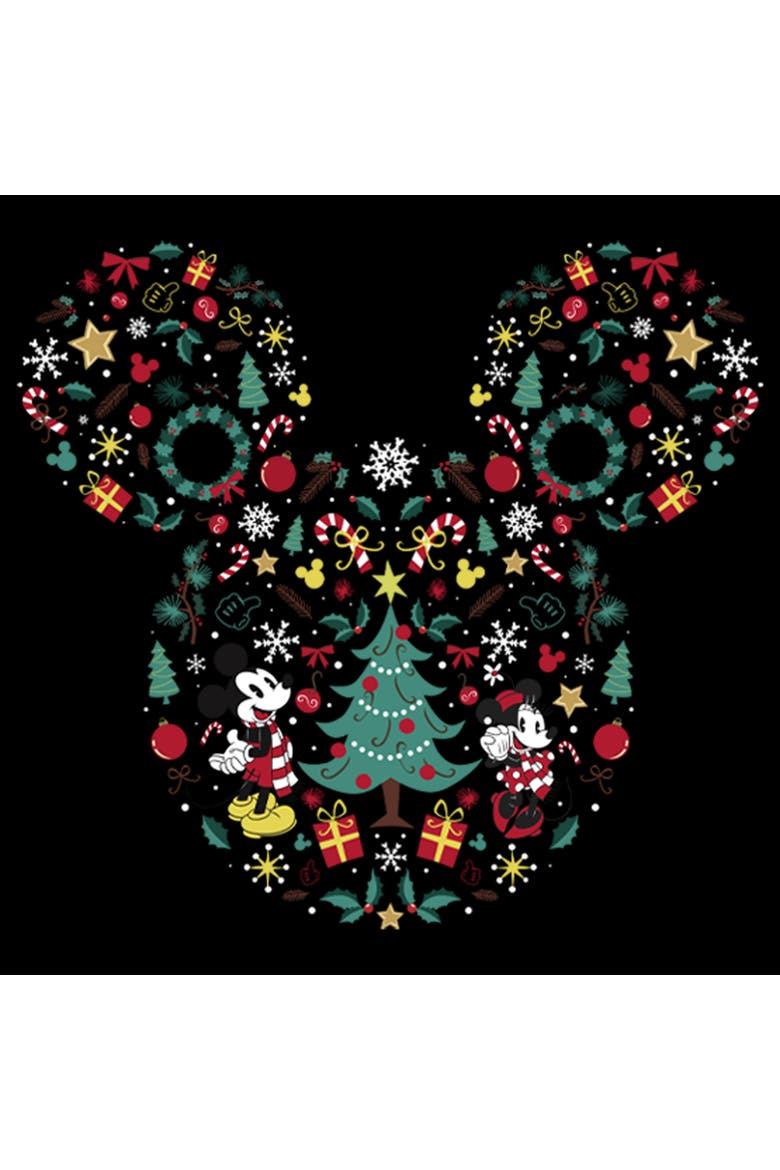 Boy's Mickey & Friends Christmas Silhouette Graphic Tee, Alternate, color, Black