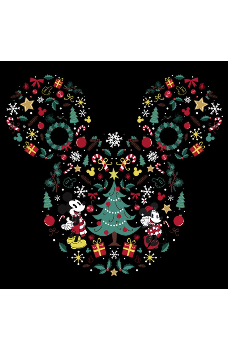 Mickey & Friends Boy's Mickey & Friends Christmas Silhouette  Graphic T-Shirt, Alternate, color, Black
