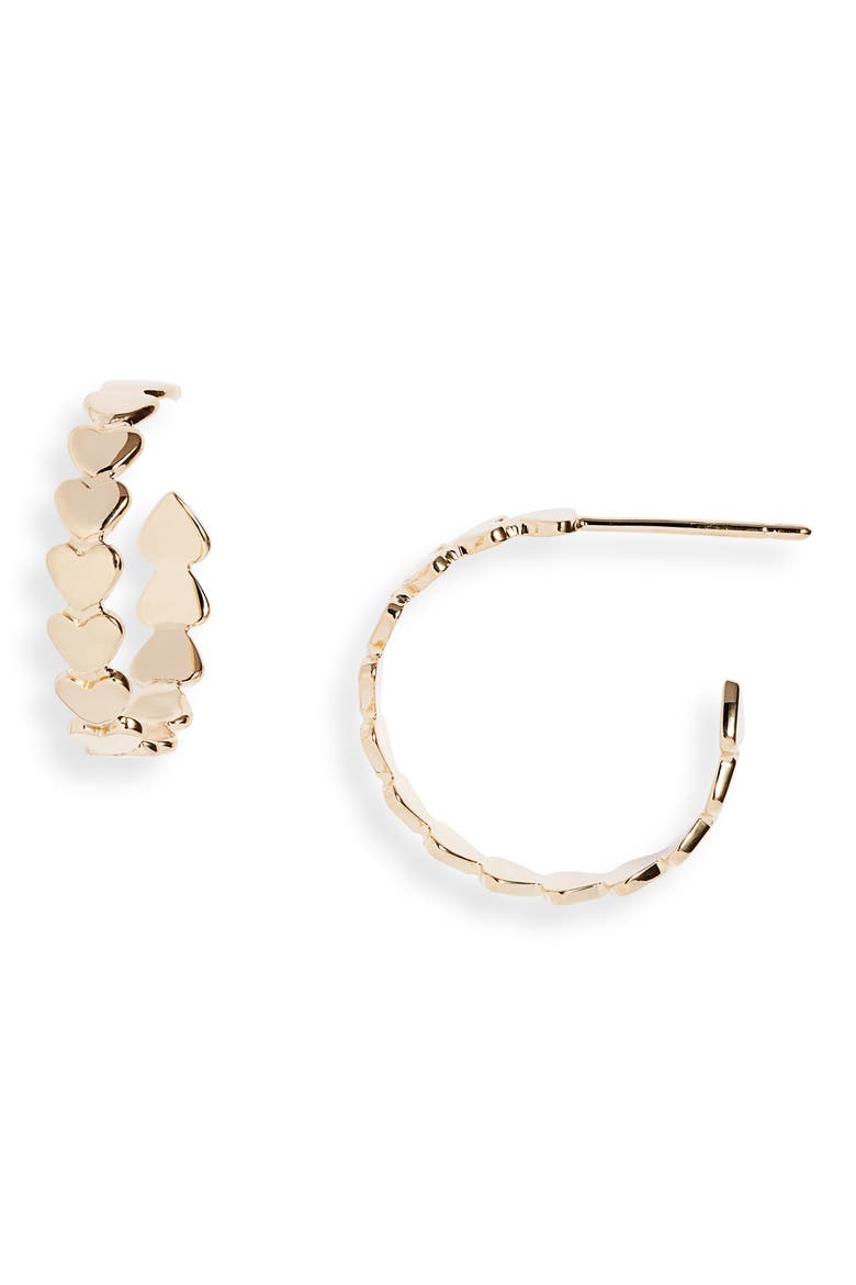 Drea Hoop Earrings, Main, color, YELLOW GOLD